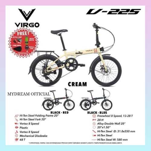 SEPEDA LIPAT VIRGO V 225 UKURAN 20 INCH 8 SPEED,SEPEDA READY SEMUA WARNA - TERMURAH