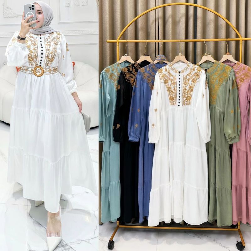 VIRAL GAMIS PREMIUM TERLARIS / DRESS POPULER / GAMIS BORDIR MATT KATUN TWILL / GAMIS BORDIR  TERBARU
