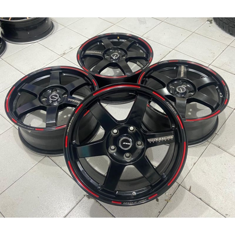 Velg Seken Volk Rays Te37 R17x75 Pcd 5x114,3 Black Free Ongkir