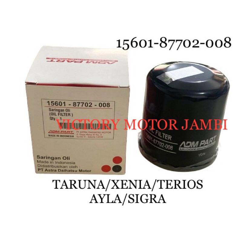 FILTER OLI MOBIL TARUNA XENIA TERIOS AYLA SIGRA 15601-87702-008 DAIHATSU