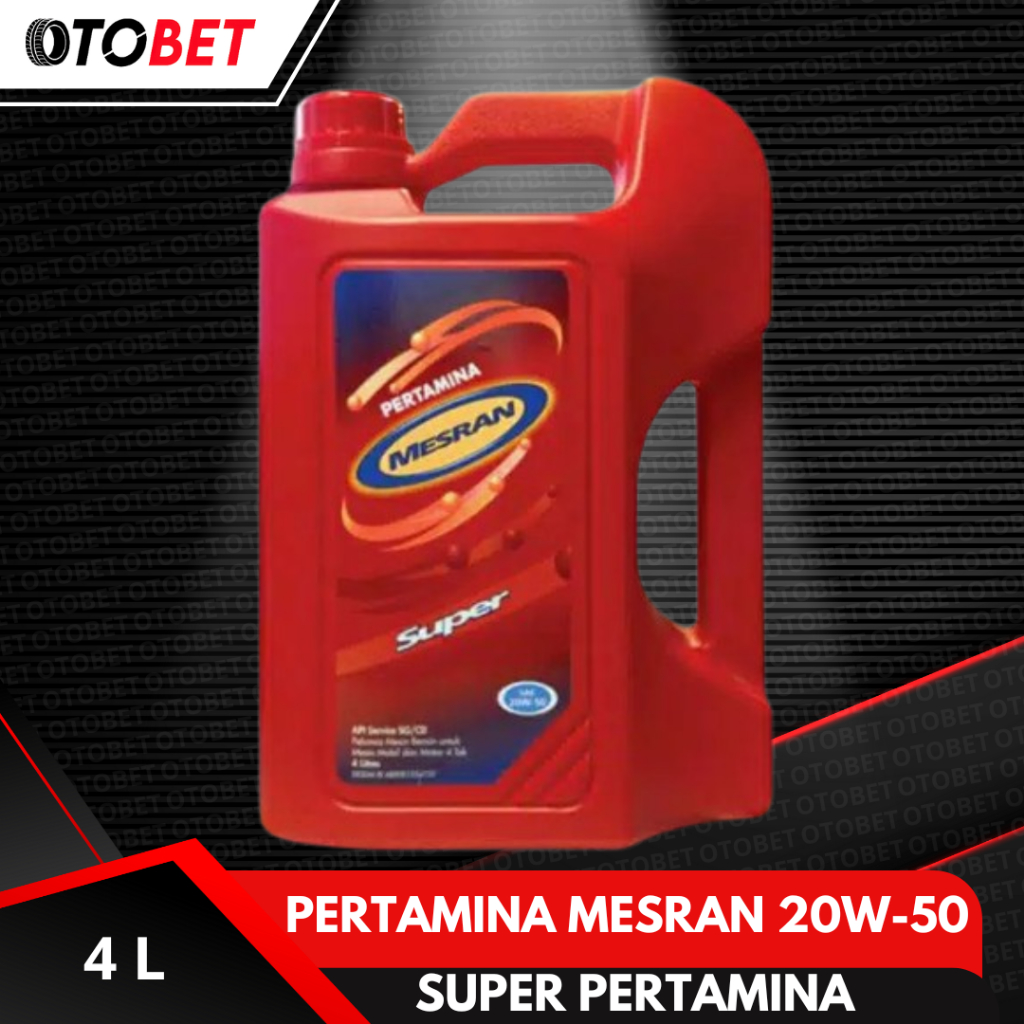 Oli pertamina Mesran Super SAE 20-50 4 Liter Oli Mesran Super Mobil 4Lt Oli Mesran Super Galon 4 Lit