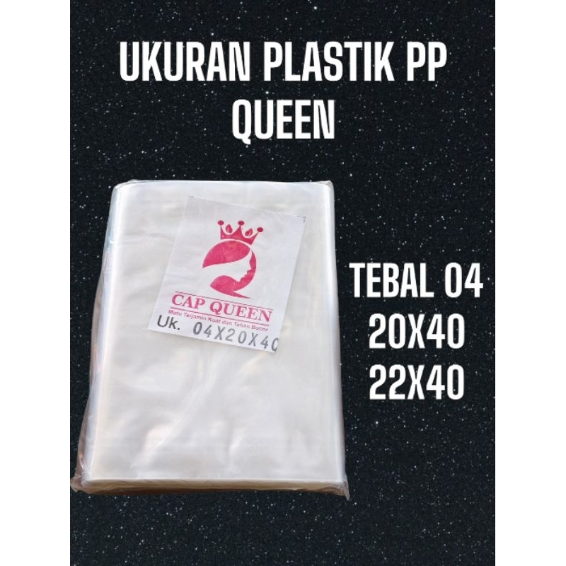 PLASTIK PP/ potongan QUEEN TEBAL 04 UKuran 20X40 22X40