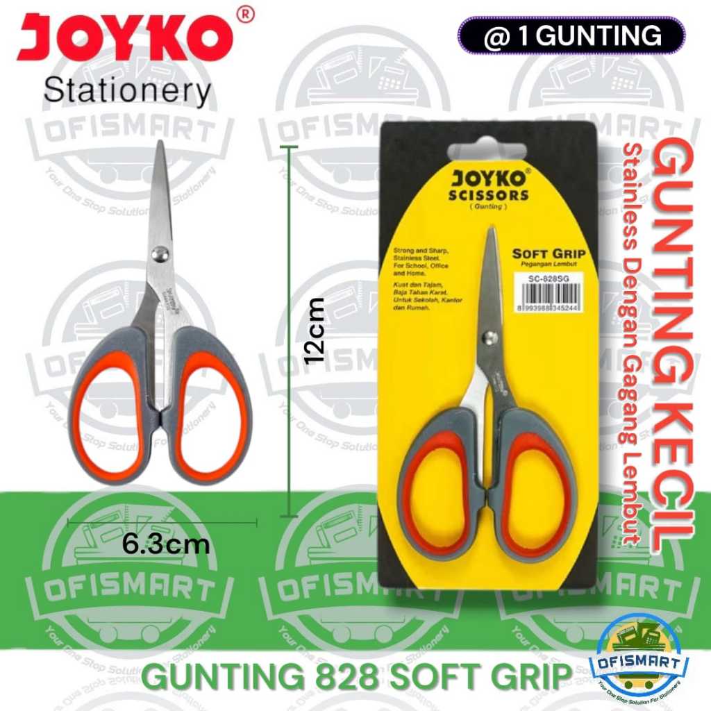 

Joyko Gunting Stainless Soft Grip Scissors Kecil SC-828 SG | @1 PCs