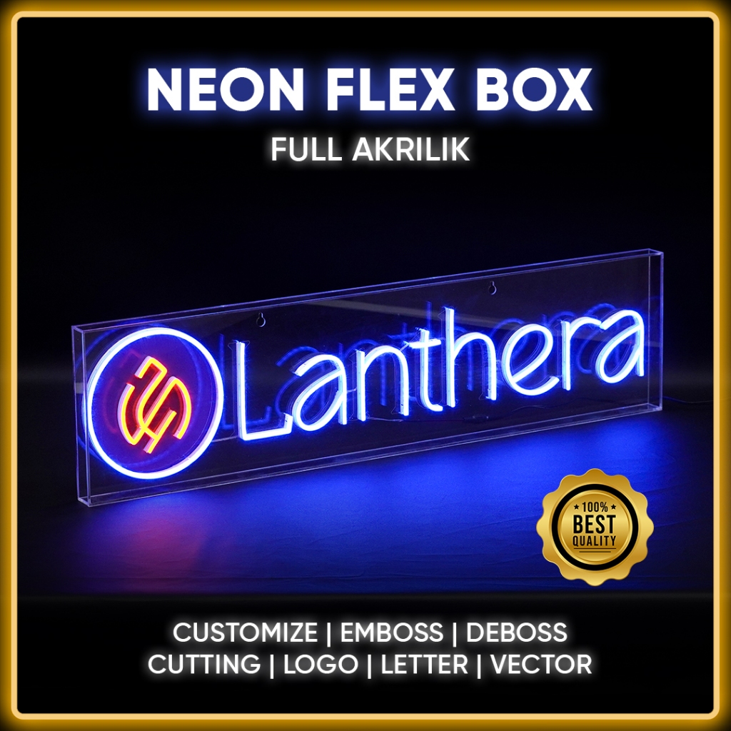 Neon Flex Custom Dengan Kotak Akrilik Hiasan Dinding