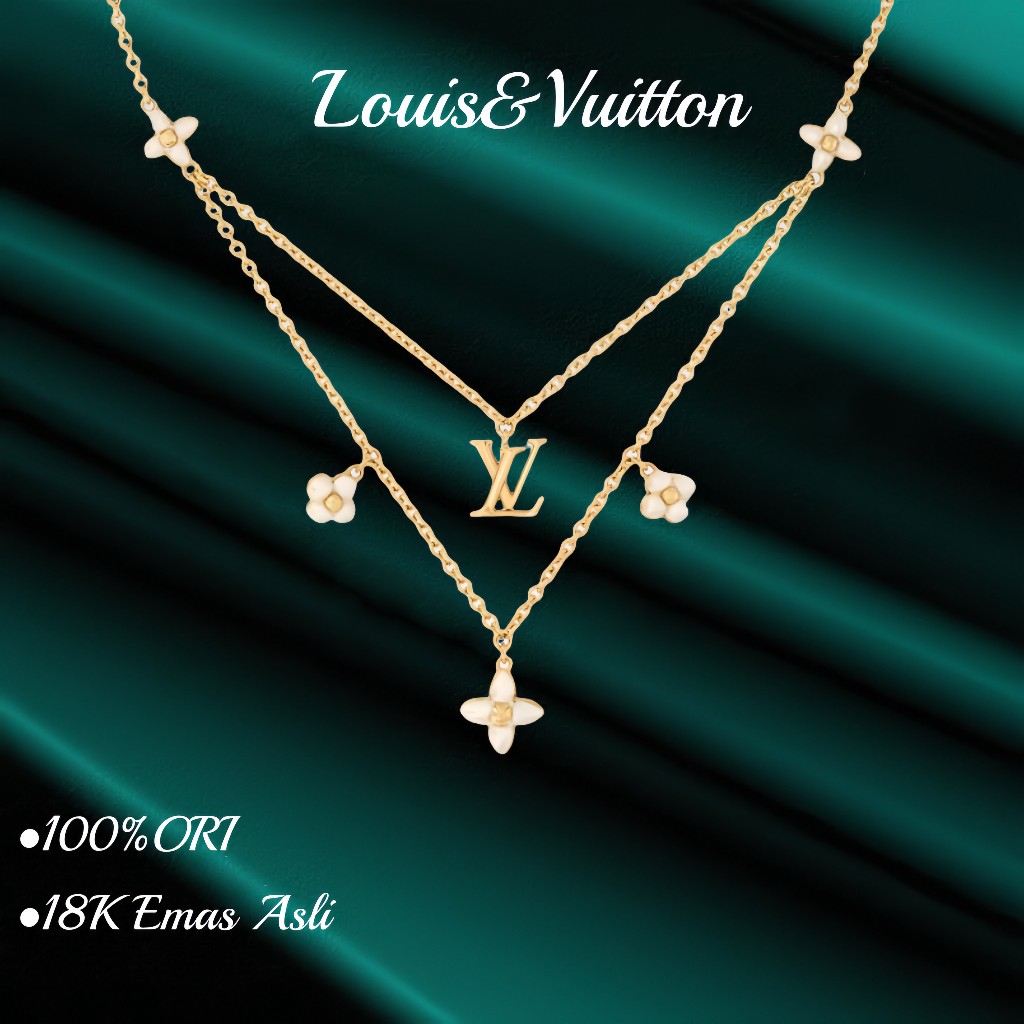 【18K emas asli/100%ORI】Louis&Vuitton LV Floragram Bracelet Kalung Wanita/LV Kalung/LV wanita kalung/