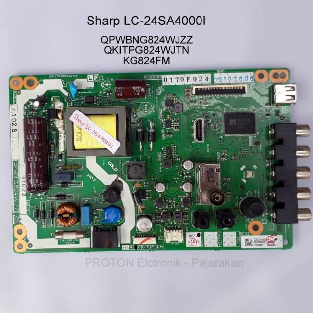 Mainboard TV Sharp Aquos LC-24SA4000I LC 24SA4000I 24SA40001 PCB QPWBNG824WJZZ Matherboard QKITPG824