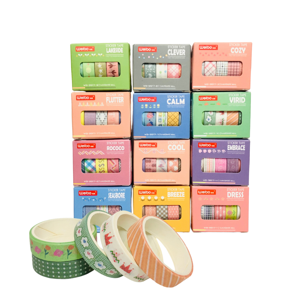 

Sticker Tape Impor Word WB-9917 Washi Tape Decor Word Series Solasi Kertas Dekorasi Isi 5 pcs - Set Series