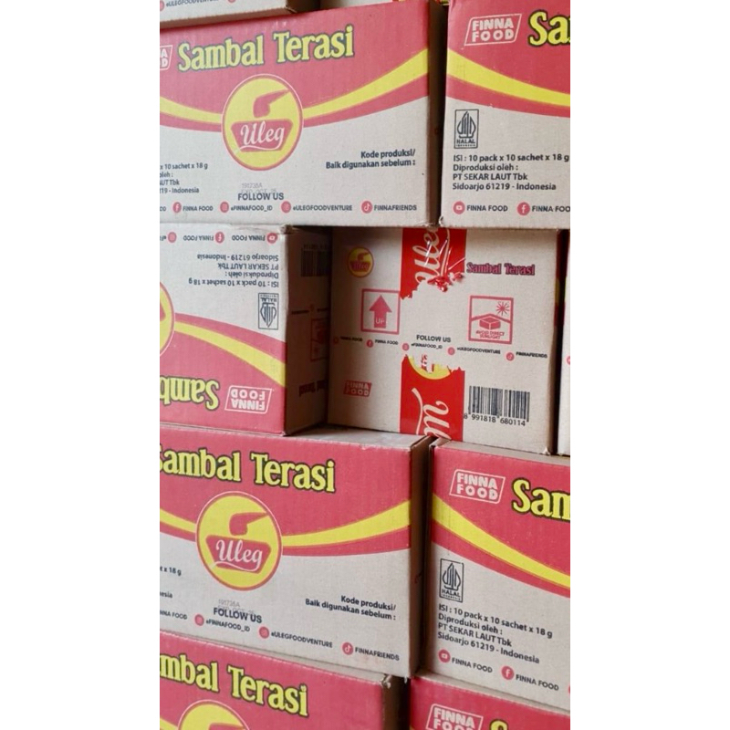 

Sambal terasi Uleg Finna setengah dus / Karton