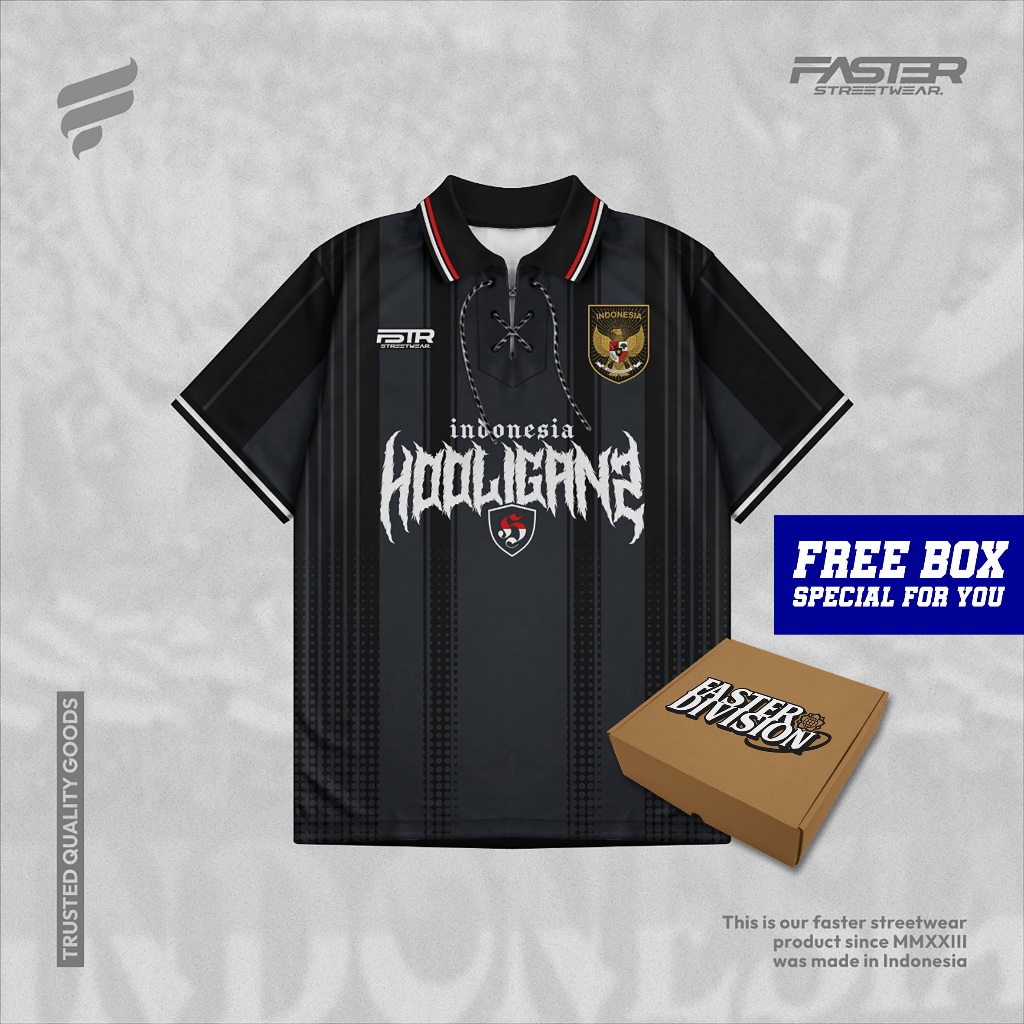 Jersey Timnas Indonesia Hooligans Ghotic Font - Jersey Premium - Jersey Bola - FASTER DIVISION