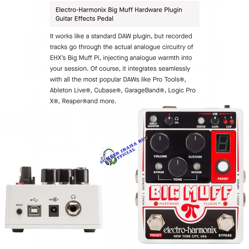 ELECTRO HARMONIX BIG MUFF HARDWARE PLUGIN GUITAR EFFECTS PEDAL