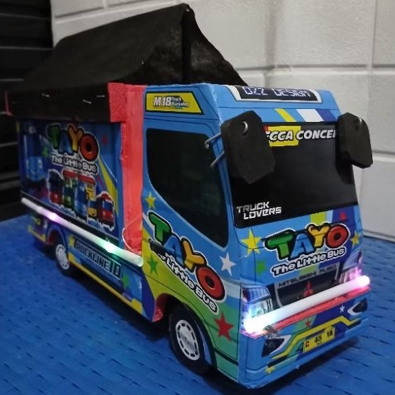 PROMO MAINAN MINIATUR TRUK OLENG TAYO WARNA BIRU MOBIL TRUK OLENG KARAKTER