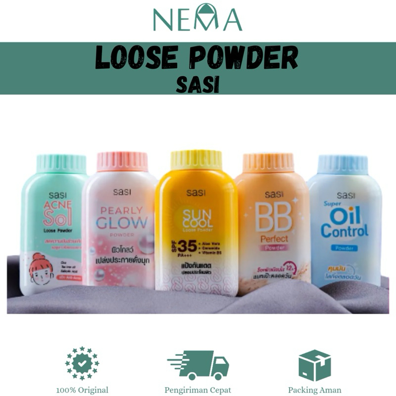 [NEMA] Sasi Loose Powder / Bedak Tabur Oil Control / BB Perfect / Pearly Glow / Sun Cool / Acne Sol