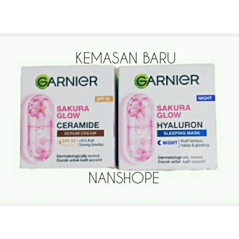 Garnier sakura Paket hemat 2pcs / Krim siang 50ml & Krim Malam 50ml