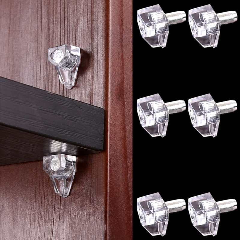 100pcs Pen Besi Ambalan Penyangga Kayu kaca Lemari Cabinet / Pin Shelf Support / Ambalan Kayu Kaca T