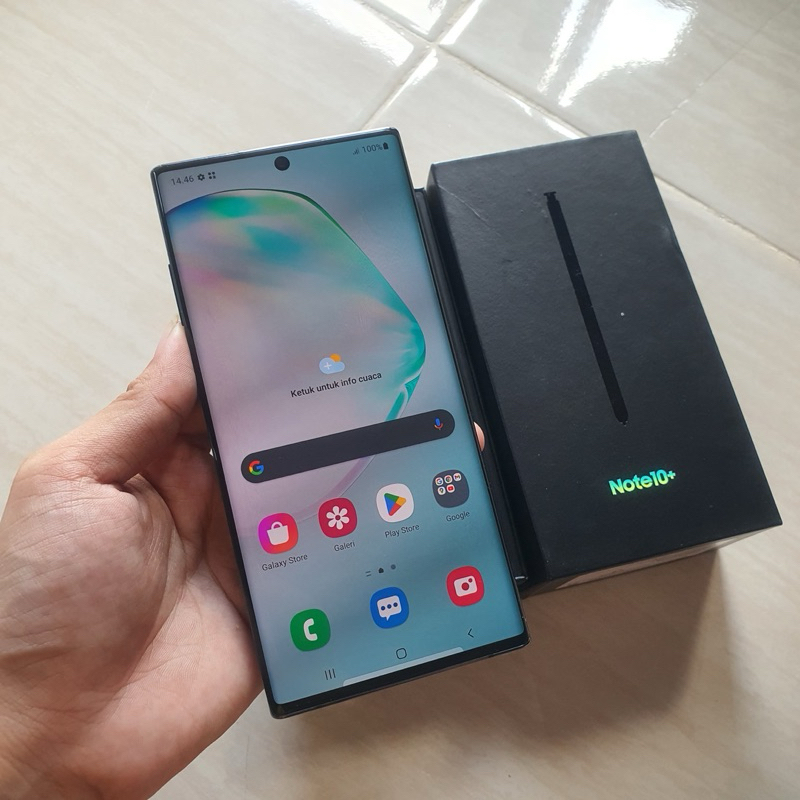 Samsung Note 10 Plus Fullset Handphone Bekas Second