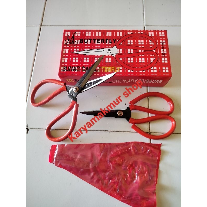 

Gunting kodok Butterfly 210mm gagang merah