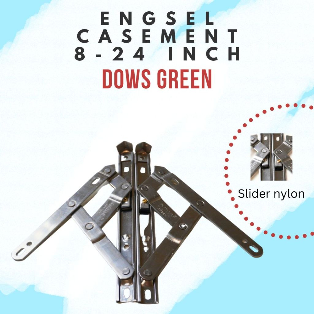 DOWS GREEN Engsel Jendela Aluminium Jungkit Casement 8-24 inch