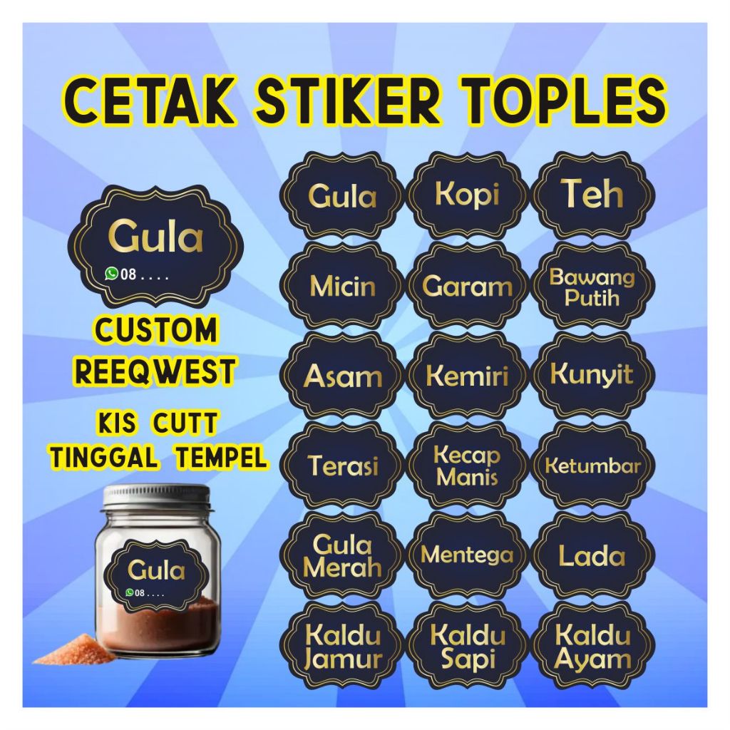

Stiker BUMBU Stiker Kata-kata untuk Toples