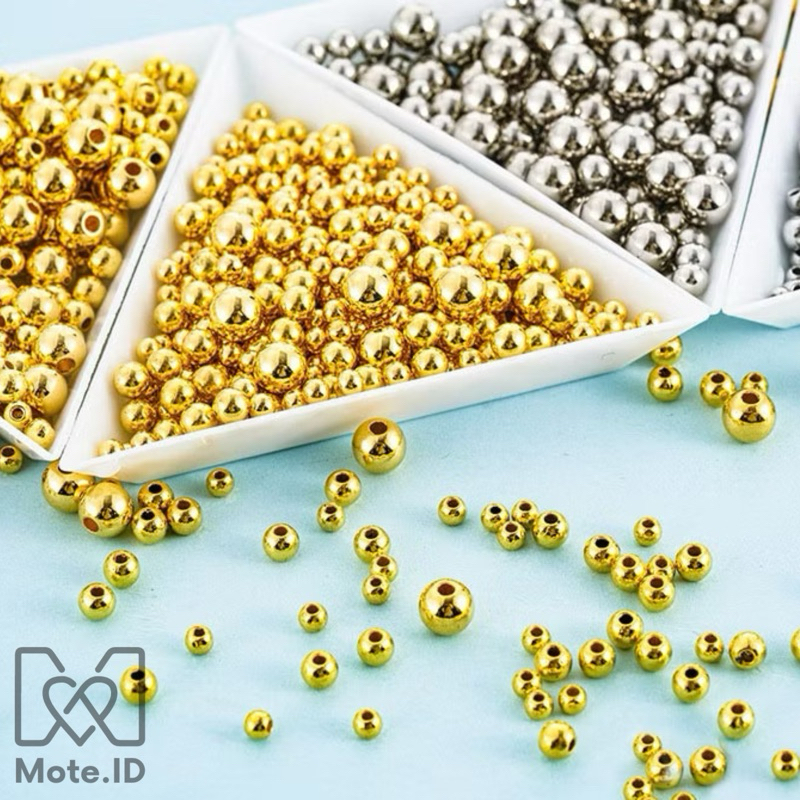 Manik Mote Bolat Gold Silver Anti Karat 4mm 15gr