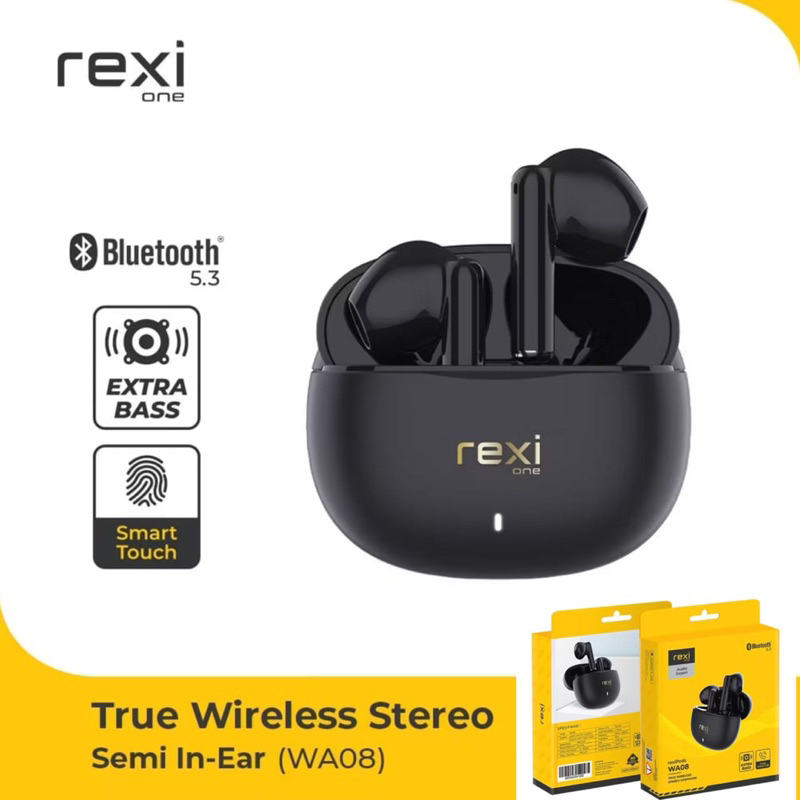TWS REXI WA08 Headset Bluetooth Airpods Semi In Ear