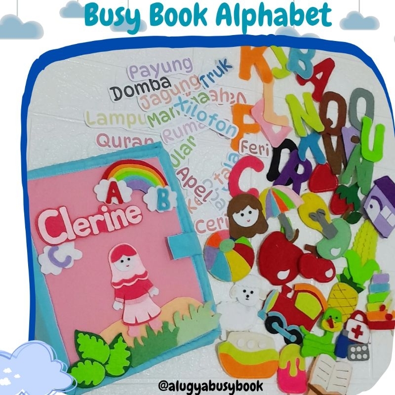 Busy Book Alphabet/ buku alfabet/ mainan edukatif / soft book/activity book