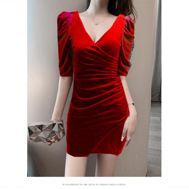 DRESS SEKSI/DRESS BAHAN BELUDRU PREMIUM