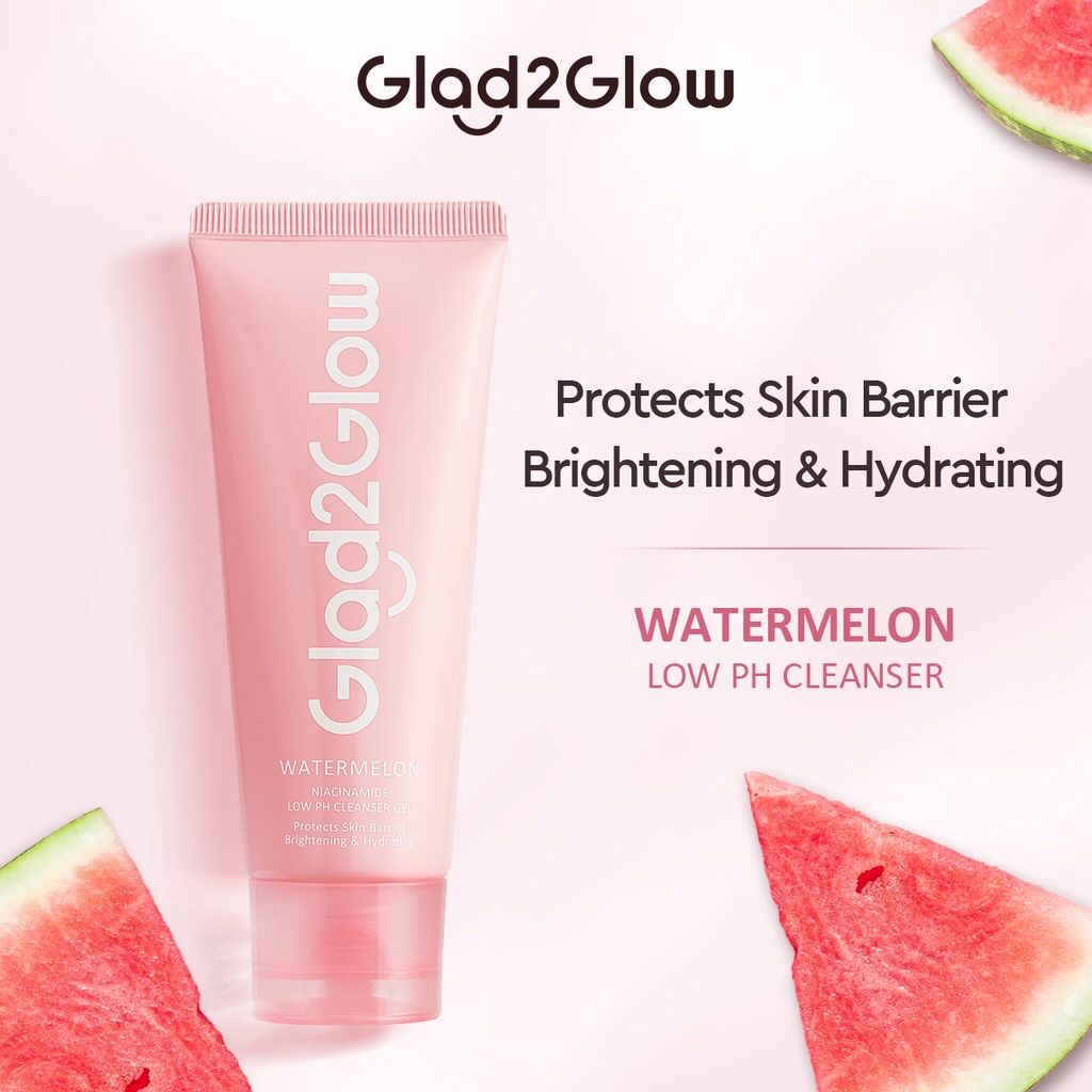 GLAD2GLOW WATERMELON NIACINAMIDE LOW PH CLEANSER GEL 50GR