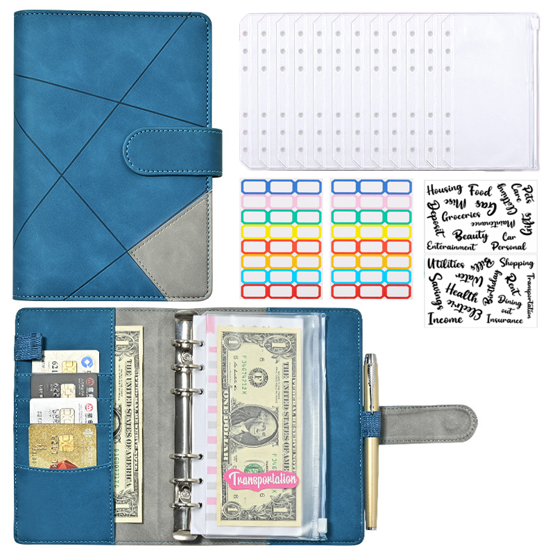 

【SALE】A6 Binder Binder Notebook Set Amplop Tunai untuk Menghemat Uang 12pcs Ritsleting Kantong Ritsleting Pengorganisir untuk Uang Tunai