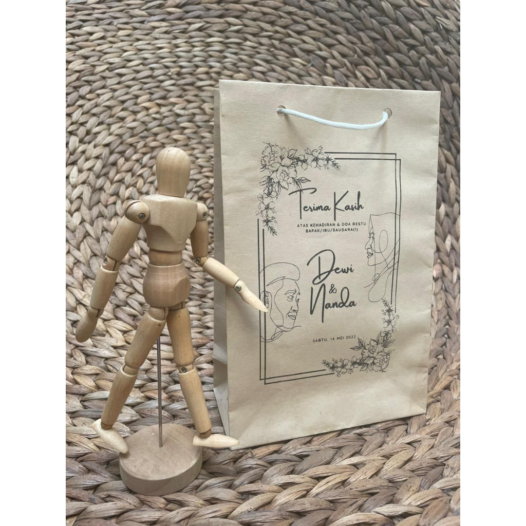 

Paperbag sablon gratis desain dan custom Ukuran 15x25 warna coklat susu