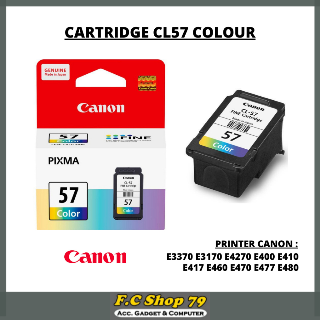 TERMURAH Cartridge Catridge Tinta Canon CL-57 CL57 Warna Colour Buat Printer Canon E3370 E3170 E4270