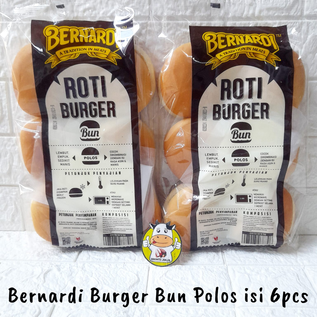 

BERNARDI ROTI BURGER BUN POLOS 300GR ISI 6 - FROZEN FOOD - BRONTZ JOGJA
