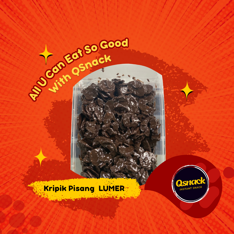 

Kripik Pisang Dark Coklat LUMER | Pisang Coklat Kripik With Dark Chocolate LUMER By Qsnack