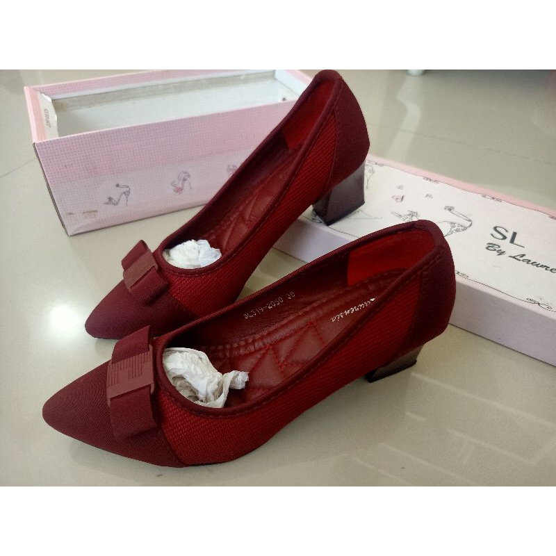 Sepatu MURAH BAGUS SL BY LAWRENSIA MAROON ELEGAN UKURAN 38