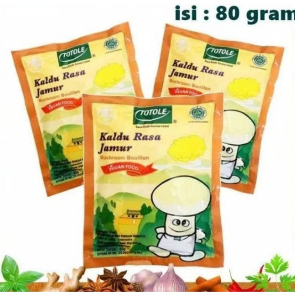 

TOTOLE KALDU JAMUR 80 GRAM/HALAL MUI/PENYEDAP MAKANAN VEGAN