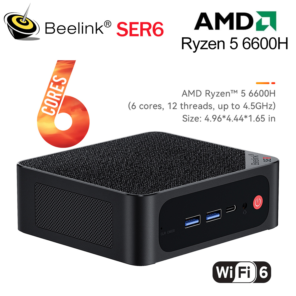 Beelink Mini Pc SER6 MAX 6600H 16/500GB AMD RYZEN 5 Windows 11 Pro