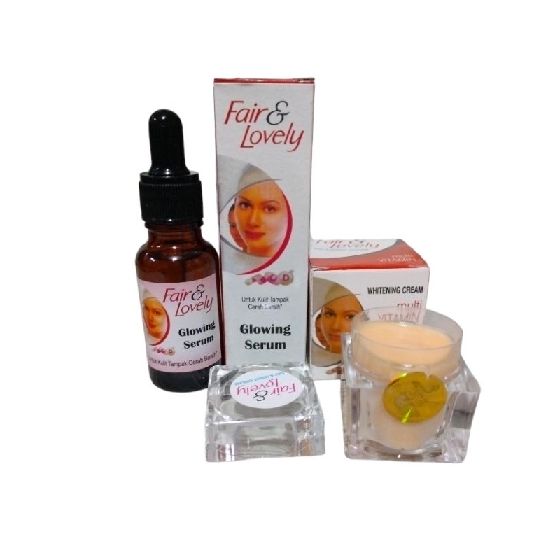Cream fair & lovely 2in1(paket Cream fair lovely super +serum glowing)paket Glowing