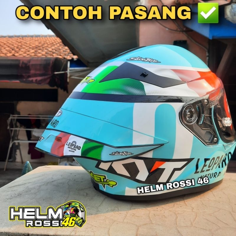 CUCI GUDANG Spoiler 3D KYT TT COURSE TTC Motif Dalla Porta Leopard Jaume Masia Venom Carnage Hitam