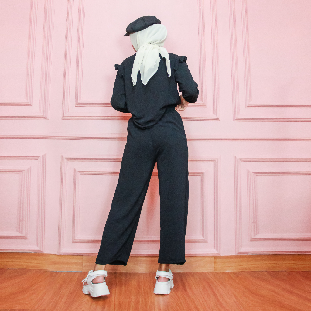 Setelan Wanita Set Nadia Cringkle Premium ( Atasan+Pants )