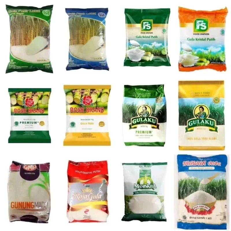 

Gula pasir 1 kg kemasan (dikirim random)