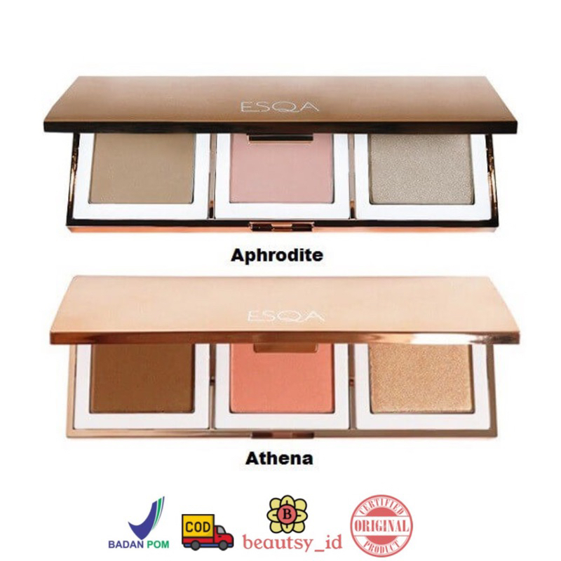 Esqa Goddess Cheek Palette Original BPOM - Highlighter Blush Bronzer Aphrodite Athena