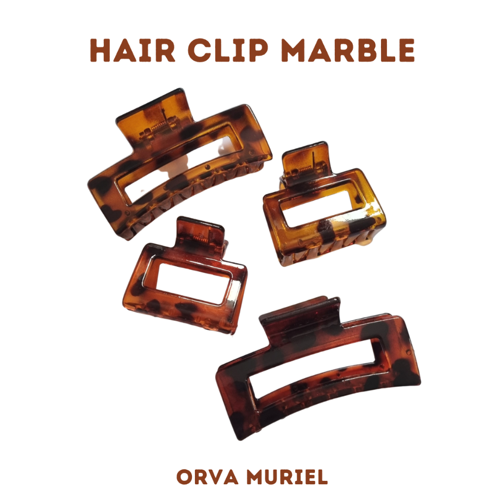ORVMRL - Hair Claw Clip Jepit Rambut Acrylic Brown Caramel