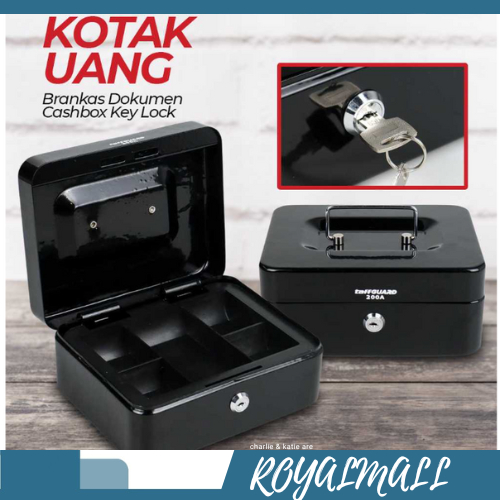 Kotak Uang Brankas Dokumen Cashbox Key Lock / Brankas Brangkas Celengan Tempat Penyimpanan Uang Duit