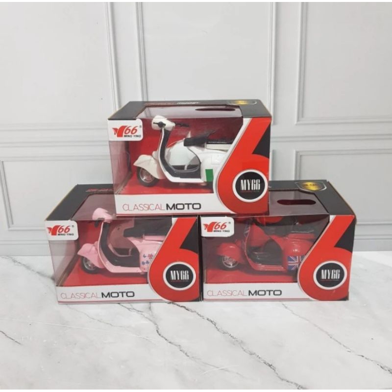 Miniatur Motor Vespa Diecast Motor Vespa Sidecar