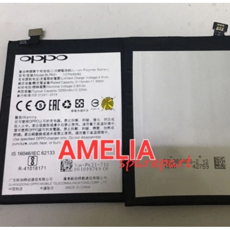 BATERAI OPPO F3 OPPO F5 BLP631 ORI NEW