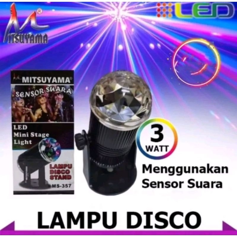 lampu disco sensor suara mitsuyama MS-357 /  lampu disco stand/  sensor suara/