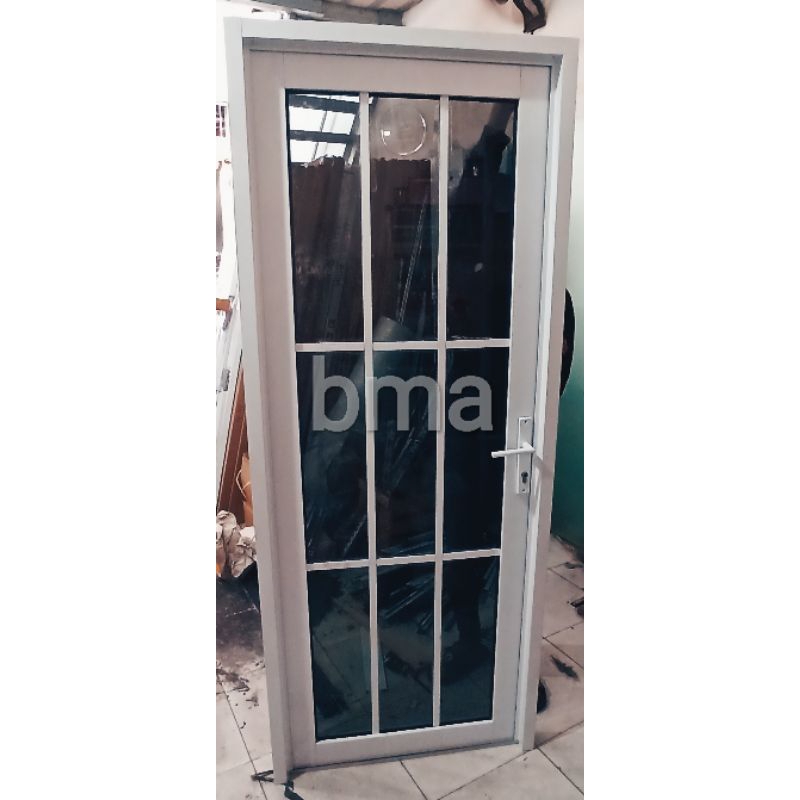 pintu aluminium kaca ornamen