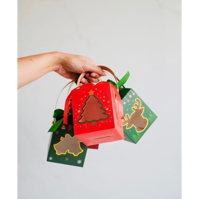 SMALL CHRISTMAS WINDOW BOX (8,5x8,5x10cm), box Souvenir cake natal mini