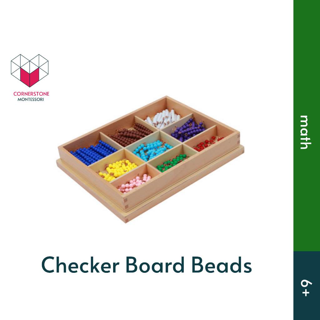 Cornerstone Montessori Checker Board Beads - Montessori Math - Edukasi