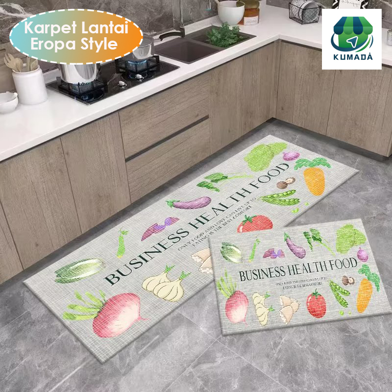 Keset Kaki Bermotif Anti Slip Mat 2pcs Keset Kamar Mandi Keset Dapur Keset Anti Slip Karpet Lantai
