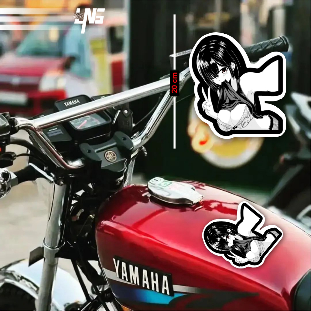 Sticker TankPad Universal Stiker Tanki Motor Rx King/Byson/Vixion/CBR/Ninja TANKPAD WAIFU / STICKER 